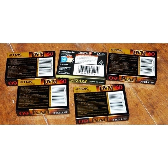 Mini DVM60 Tapes Qty: (5) 4 TDK and One Panasonic New Sealed DVM 60 - Picture 3 of 4